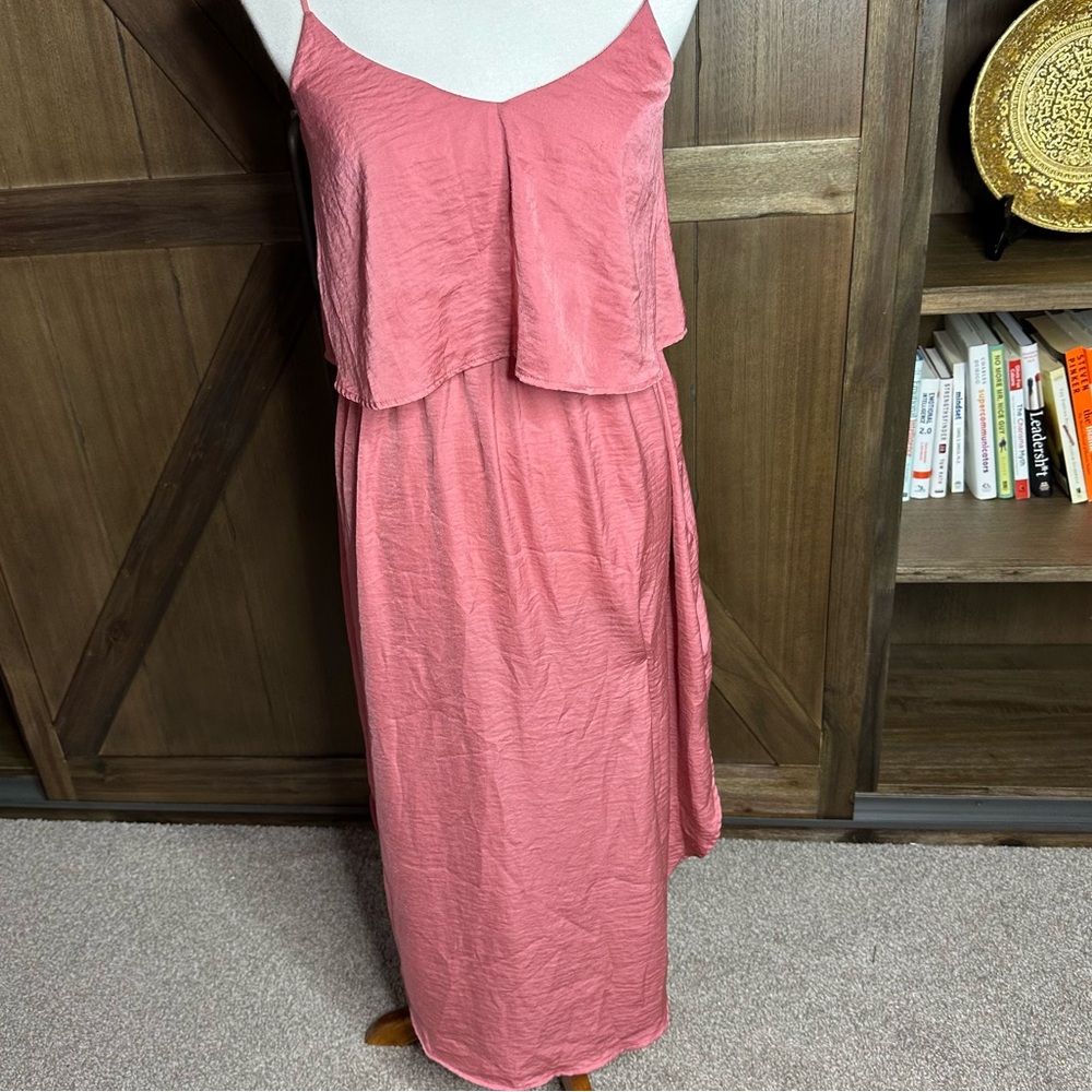 Ripe Coral Layered Midi Dress 🤍